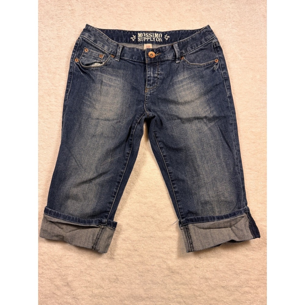 Mossimo Supply‎ Co Kids Girls Blue Denim Capri Jeans Size 9 JRS Cuffed Y2K